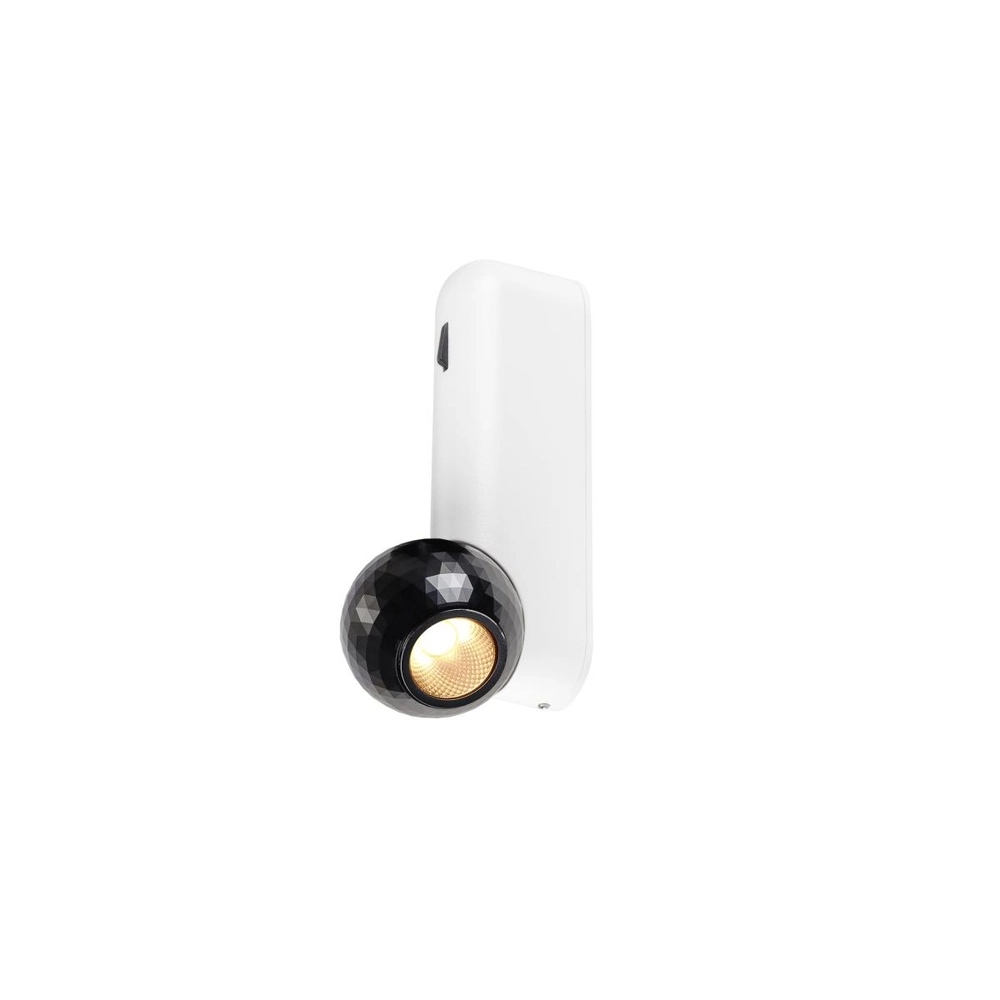 Wandlamp Dysko wit met zwart enkel
