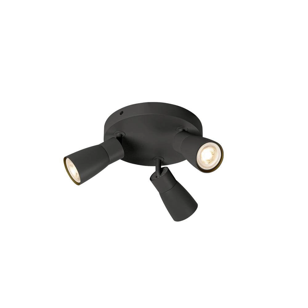 Ronde spot Puri 2.0 Dome zwart 3-lichts