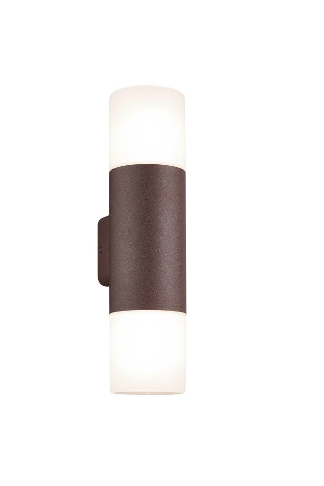 muur licht Hoosic 2-lichts 33cm bruin