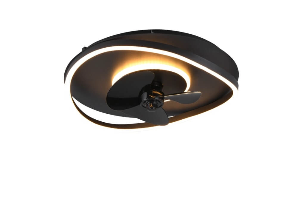 Zwarte led plafondventilator Sortland