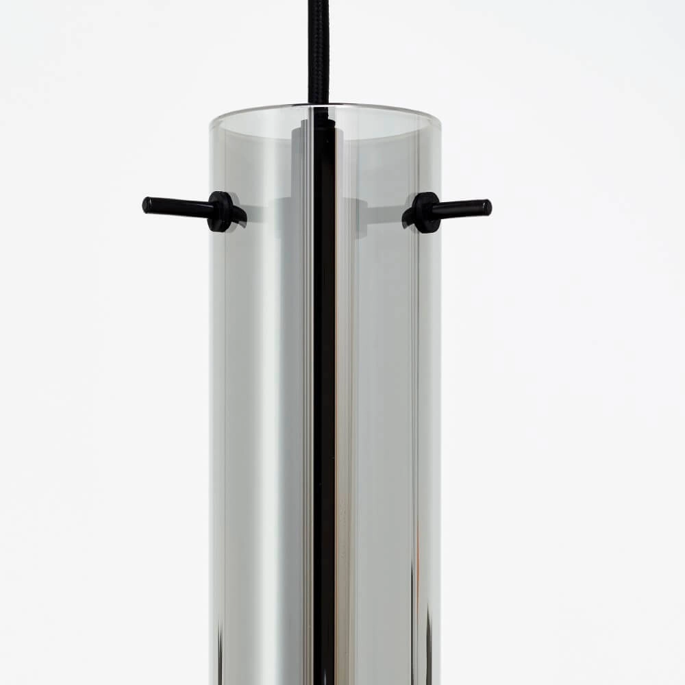 Hanglamp Glasini zwart met smoke glas Brilliant 4004353429552