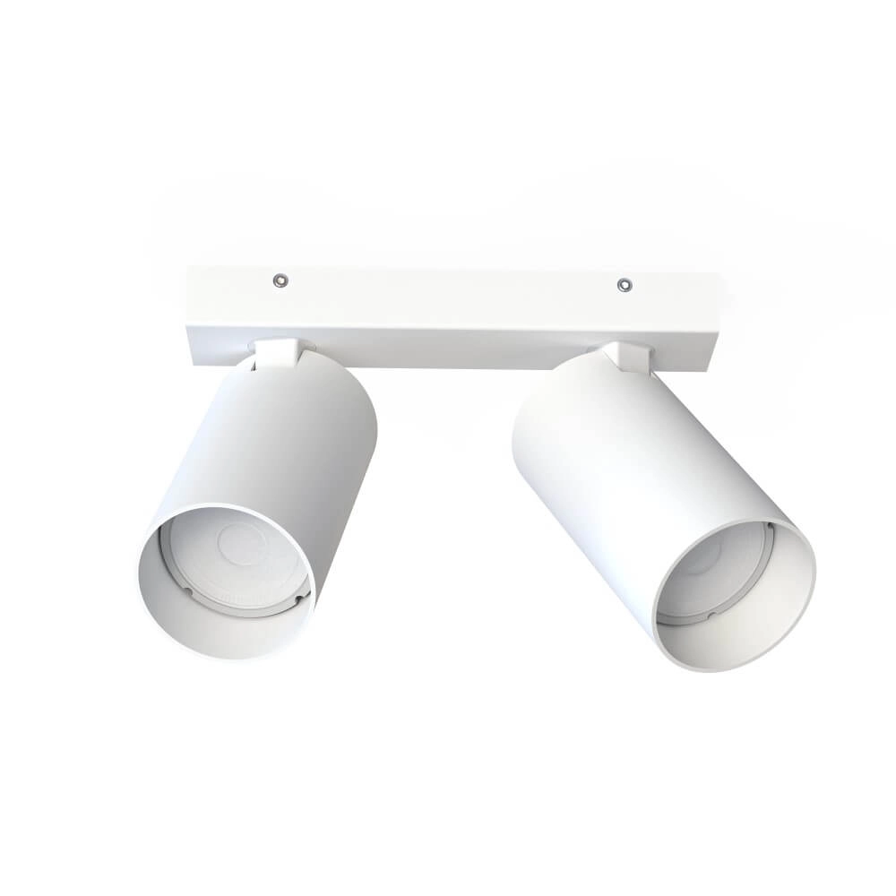 Witte opbouwspot Mono 2-lichts kantelbaar
