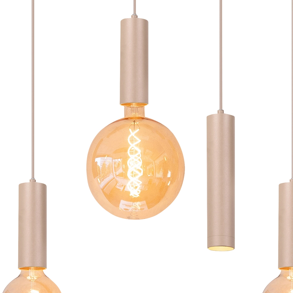 Design hanglamp Locarno 7-lichts zand bruin Highlight 8718379051265