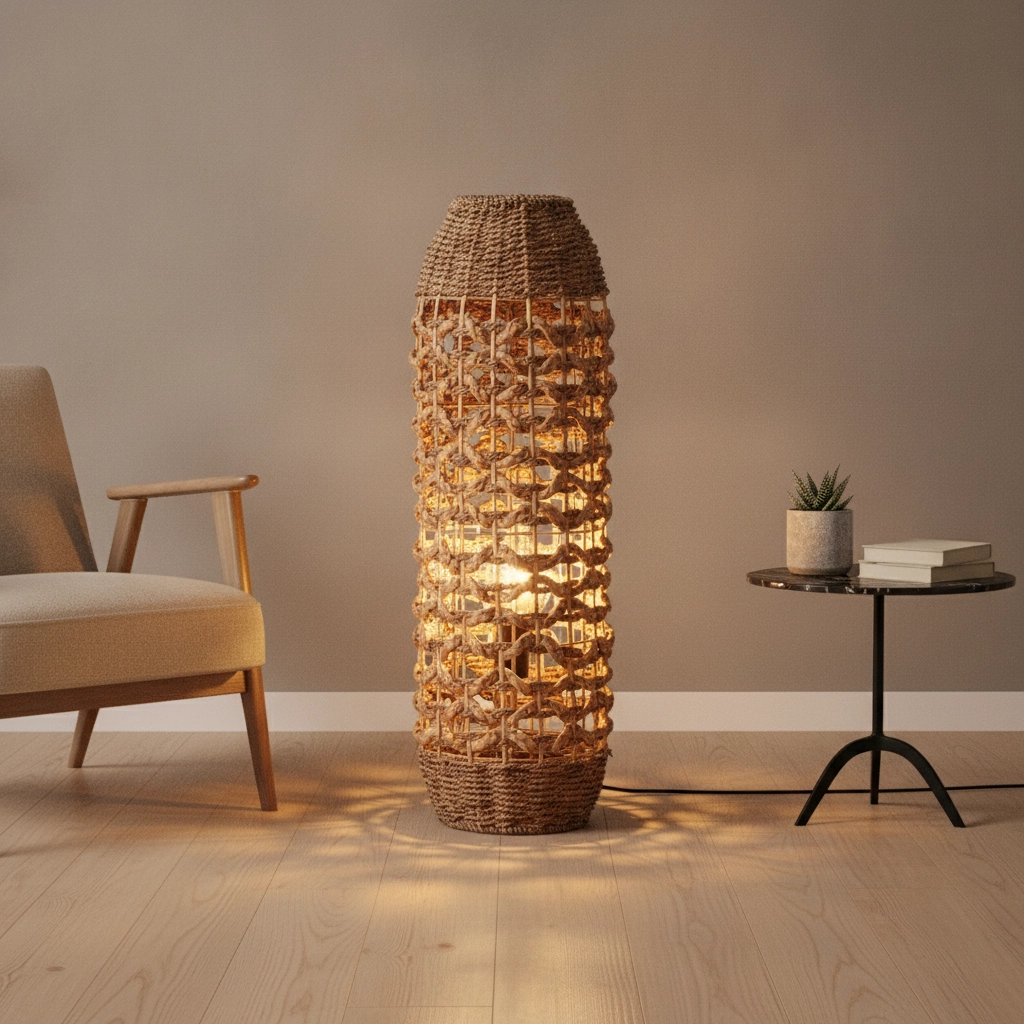 Vloerlamp Elma bruin Ø 23cm