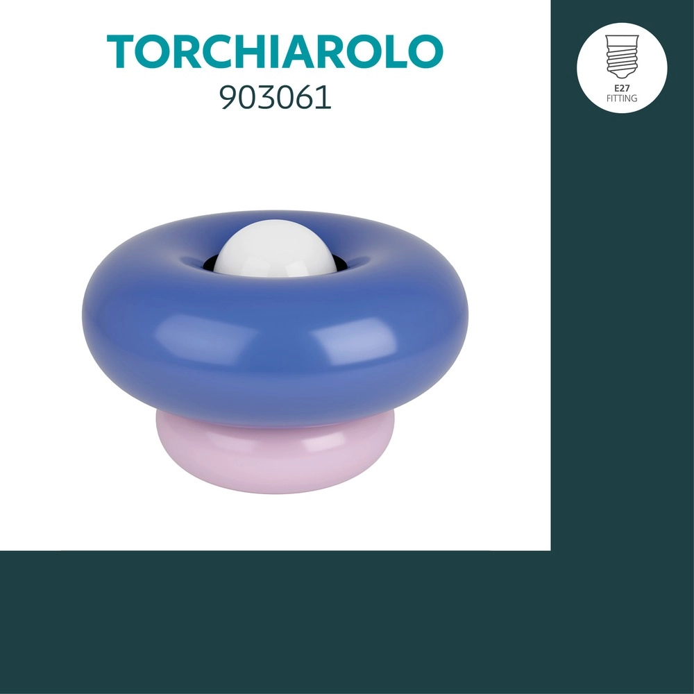 Design tafellamp Torchiarolo roze met blauw Eglo 9008606405466