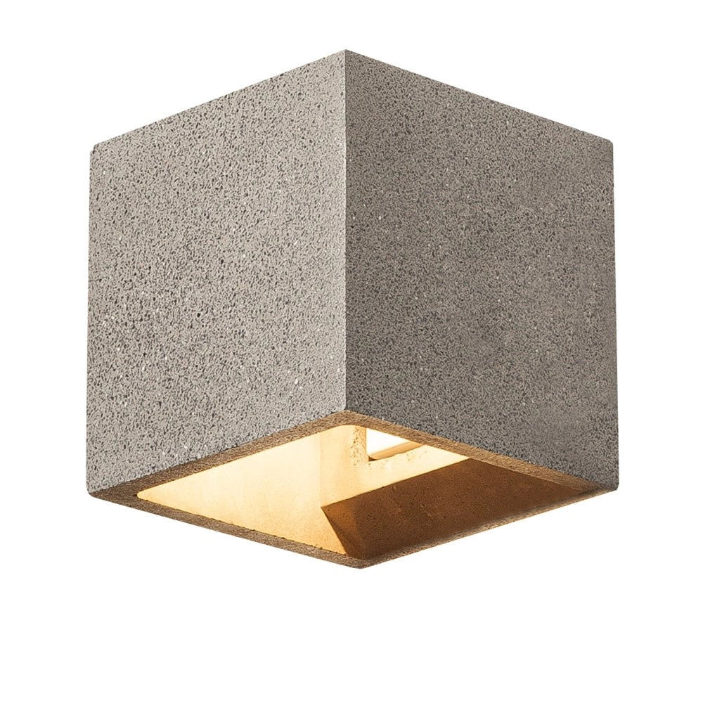 Wandlamp Solid Cube Up-Down zwart zandsteen