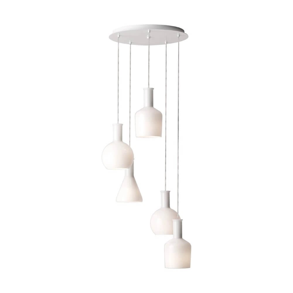 Witte hanglamp Pascoa 5-lichts