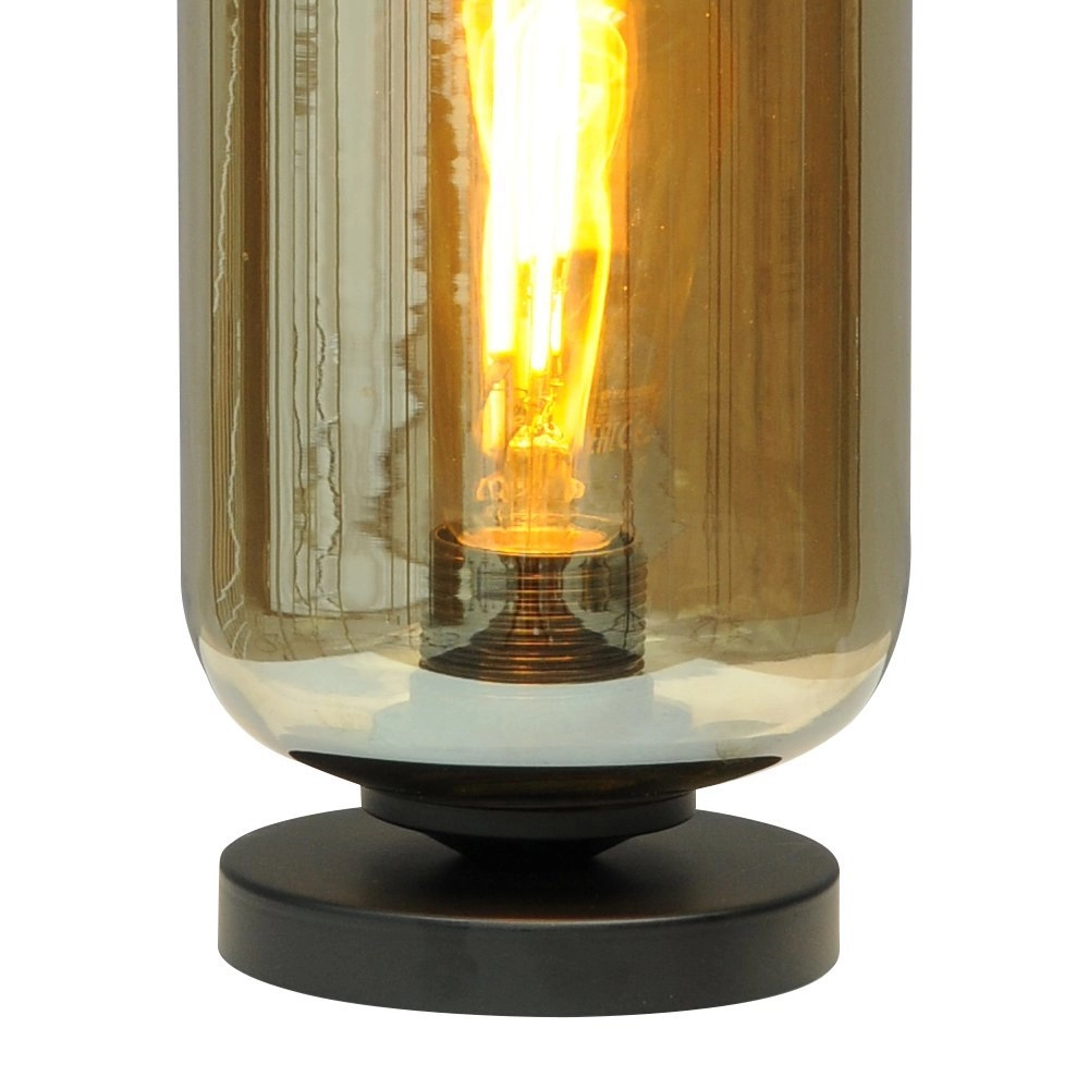 Tafellamp Quinto Smoke met smoke cilinderglas Masterlight 8718121216553