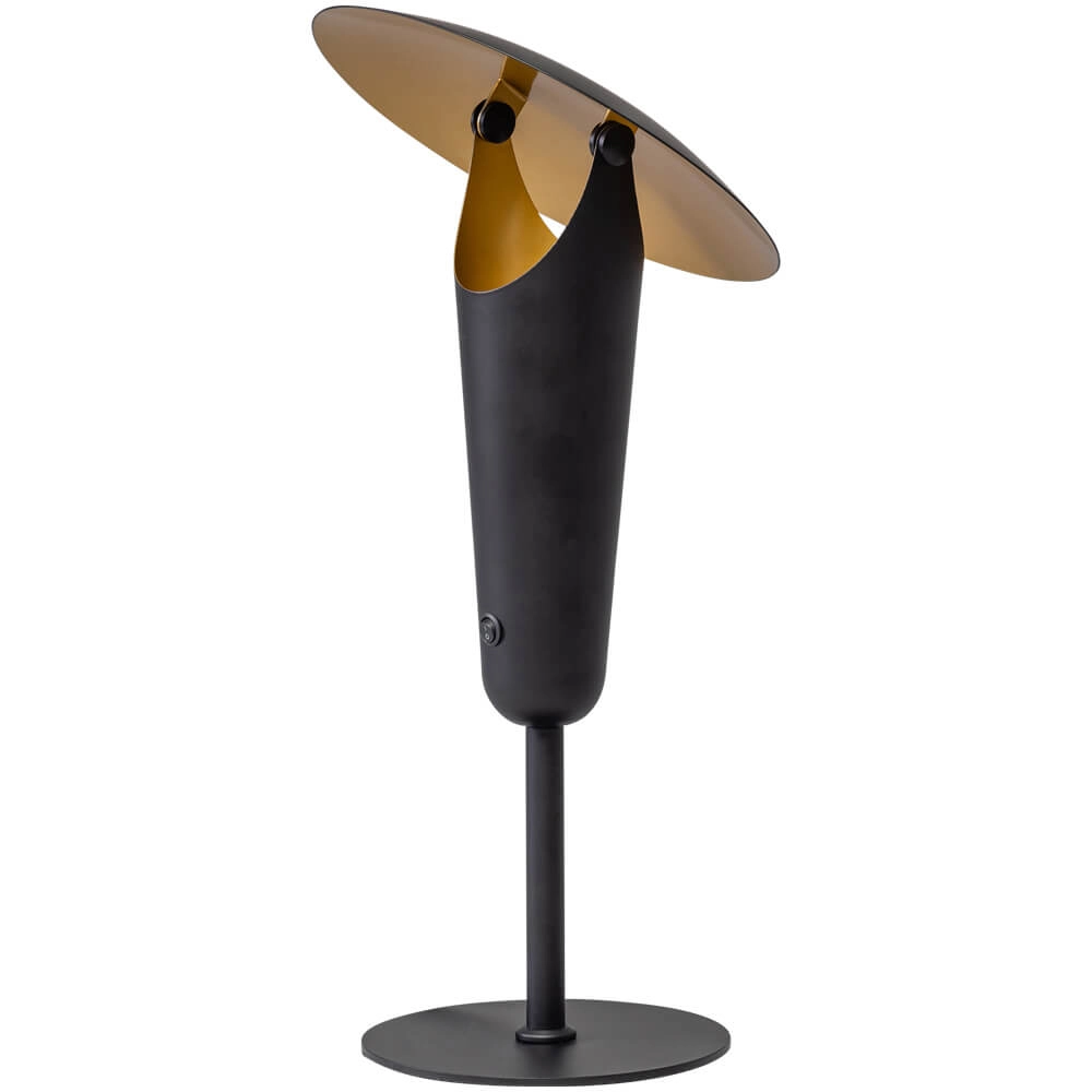 Moderne tafellamp The Britt zwart met goud