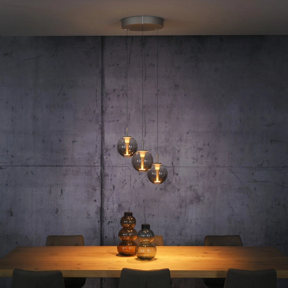 Vide hanglamp Pure E-Infinty bronce met amber glas Paul Neuhaus 4012248398166