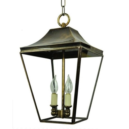 Landelijke hanglamp Knightbridge 2-lichts 48cm - antiek koper (ANT)