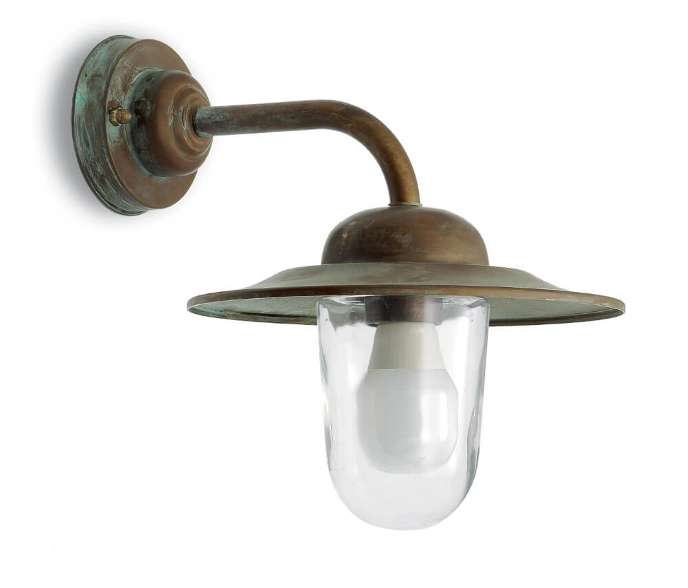 Strakke buitenlamp Casale verouderd messing