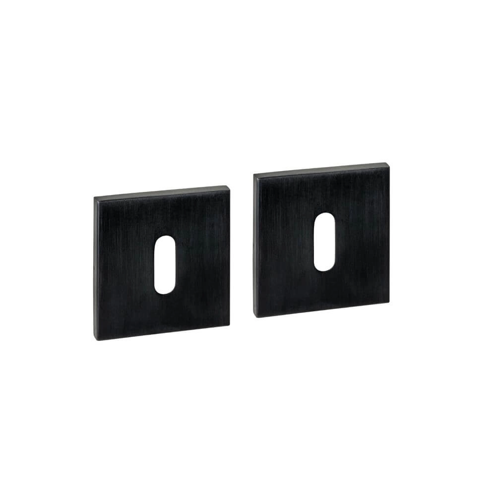 Set van 2 sleutelrozetten Tira vierkant zwart 53x53mm