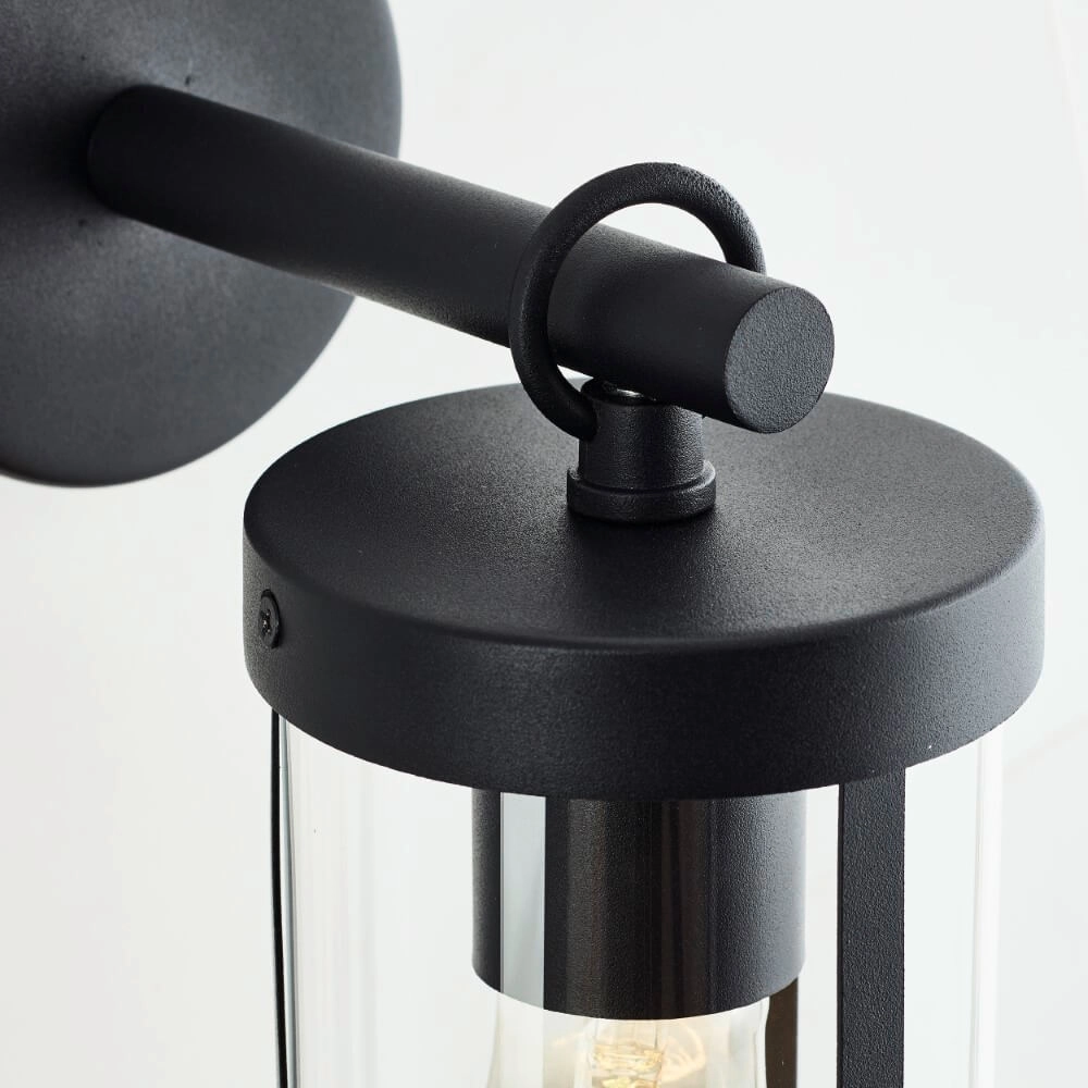 Zwarte wandlamp Sidney transparant glas Brilliant 4004353435676