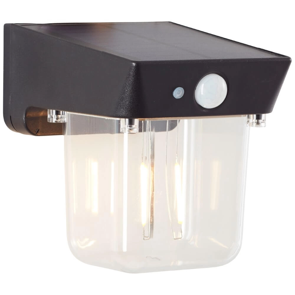 Zwarte wandlamp Parson transparant glas