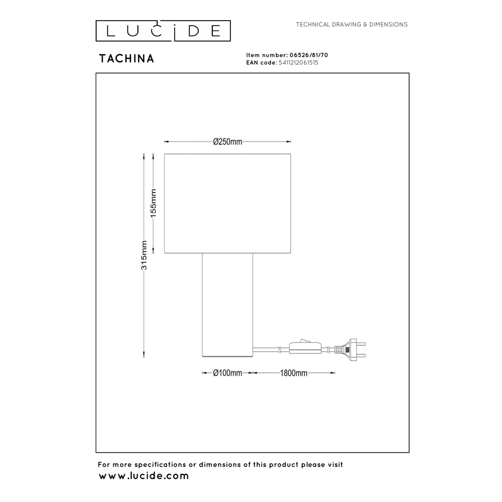 Tafellamp Tachina hout E27 Lucide 5411212061515