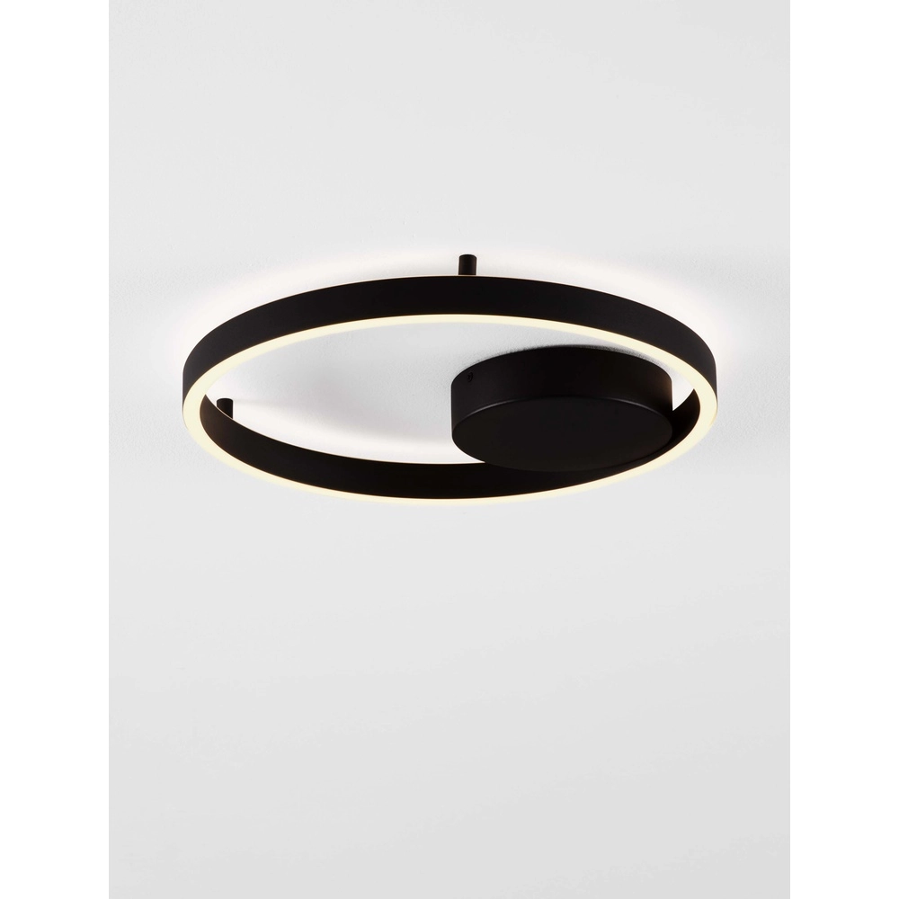 Plafondlamp Hedra rond Ø 40cm zwart