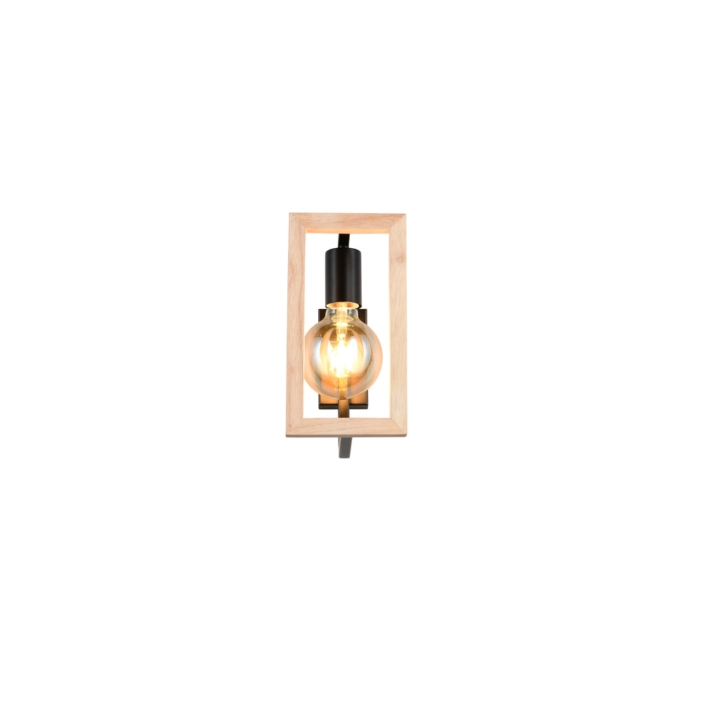 Design wandlamp Bano zwart met hout Trio 4017807670899