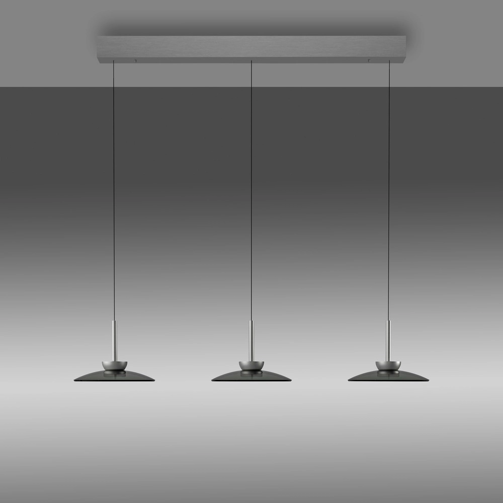 3L eettafel hanglamp Pure Moon platin met smoke glas Paul Neuhaus 4012248386309