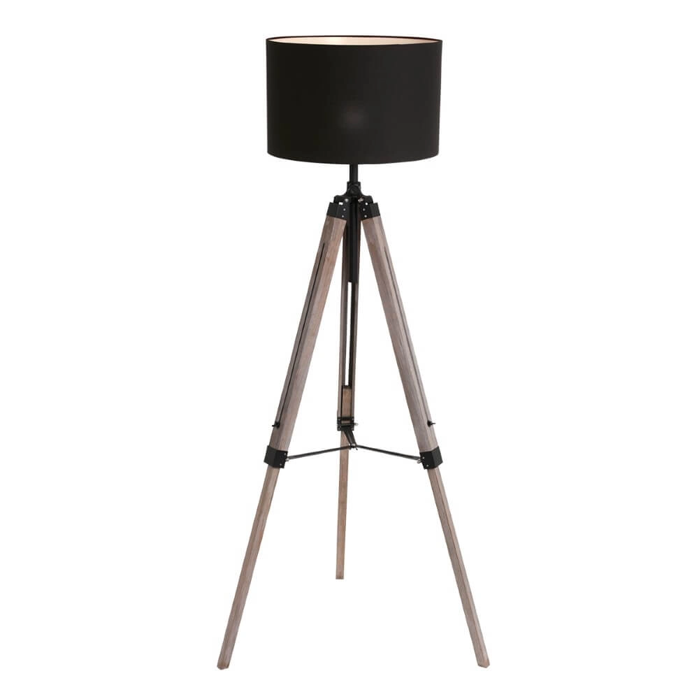 Tripod schemerlamp Triek zwarte kap