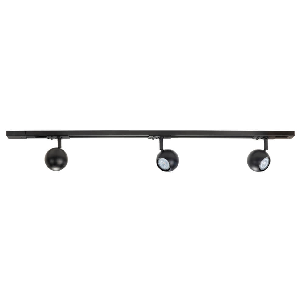 1-fase railset 100cm Bolo zwart met 3 spots