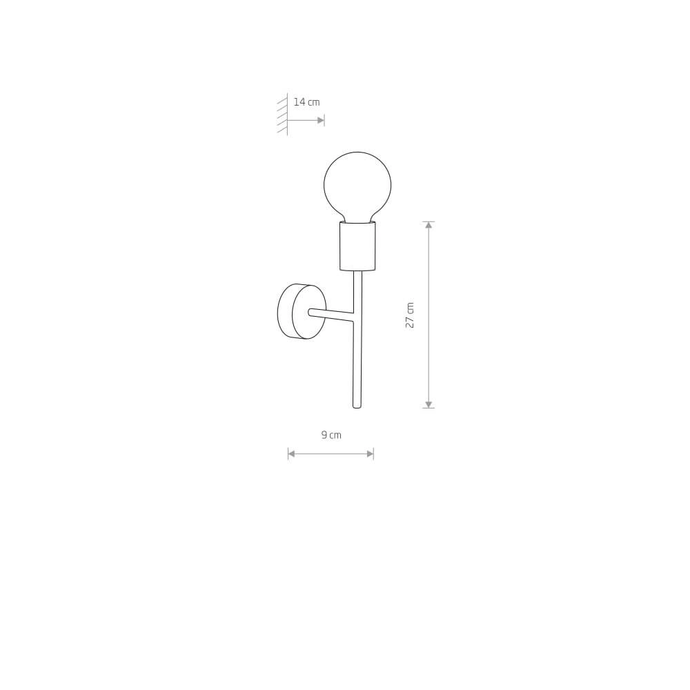 Zwarte muurlamp Radius Lyora 5903139776295