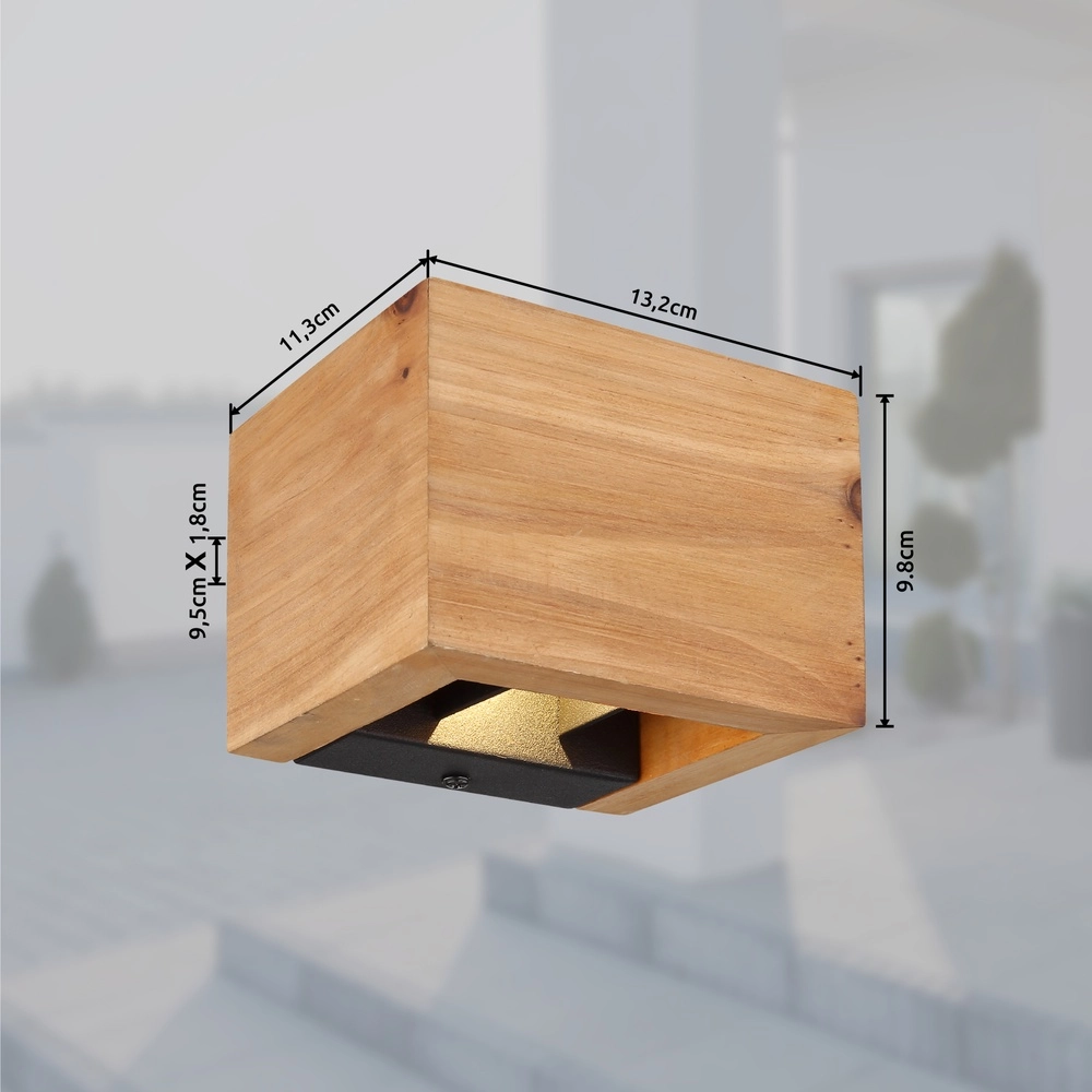 Houten wandlamp Alina up & down Globo 9007371442591