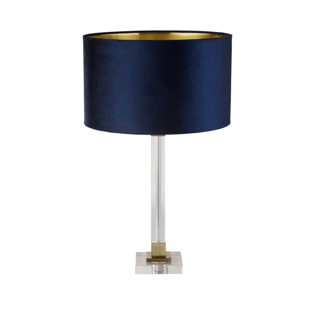 Design tafellamp Scarborough goud met donkerblauw