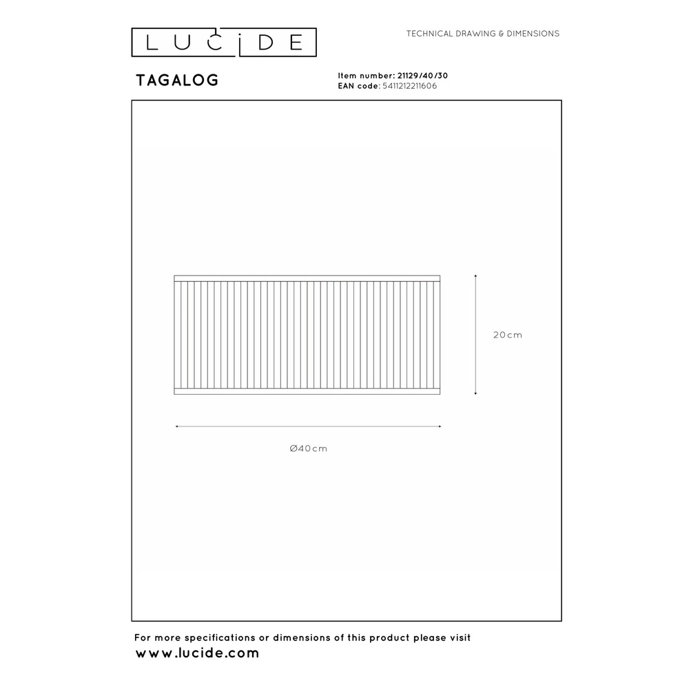 Plafondlamp Tagalog zwart Lucide 5411212211606