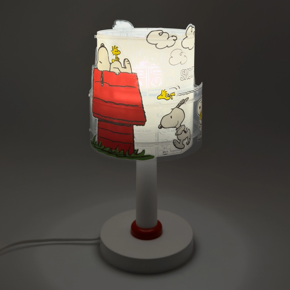 Tafellampje Snoopy wit met rood Dalber 8420406763019