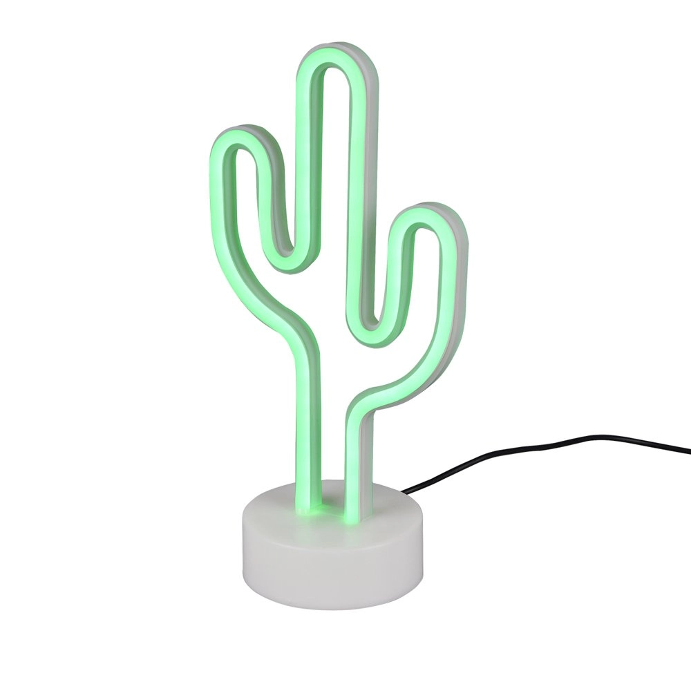 Tafellamp Cactus met groen licht