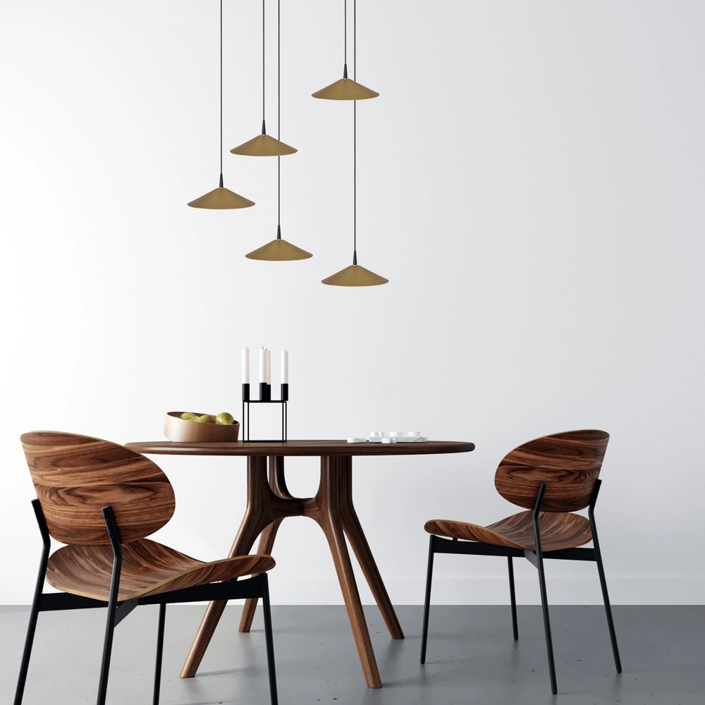 5-lichts hanglamp Ceppo zwart met goud Ø 22cm rond Masterlight 8718121358734