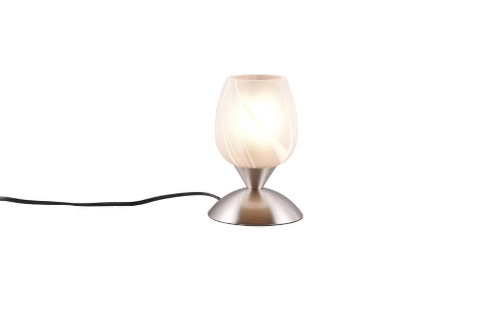 Nikkel tafellamp Cup Ii wit glas