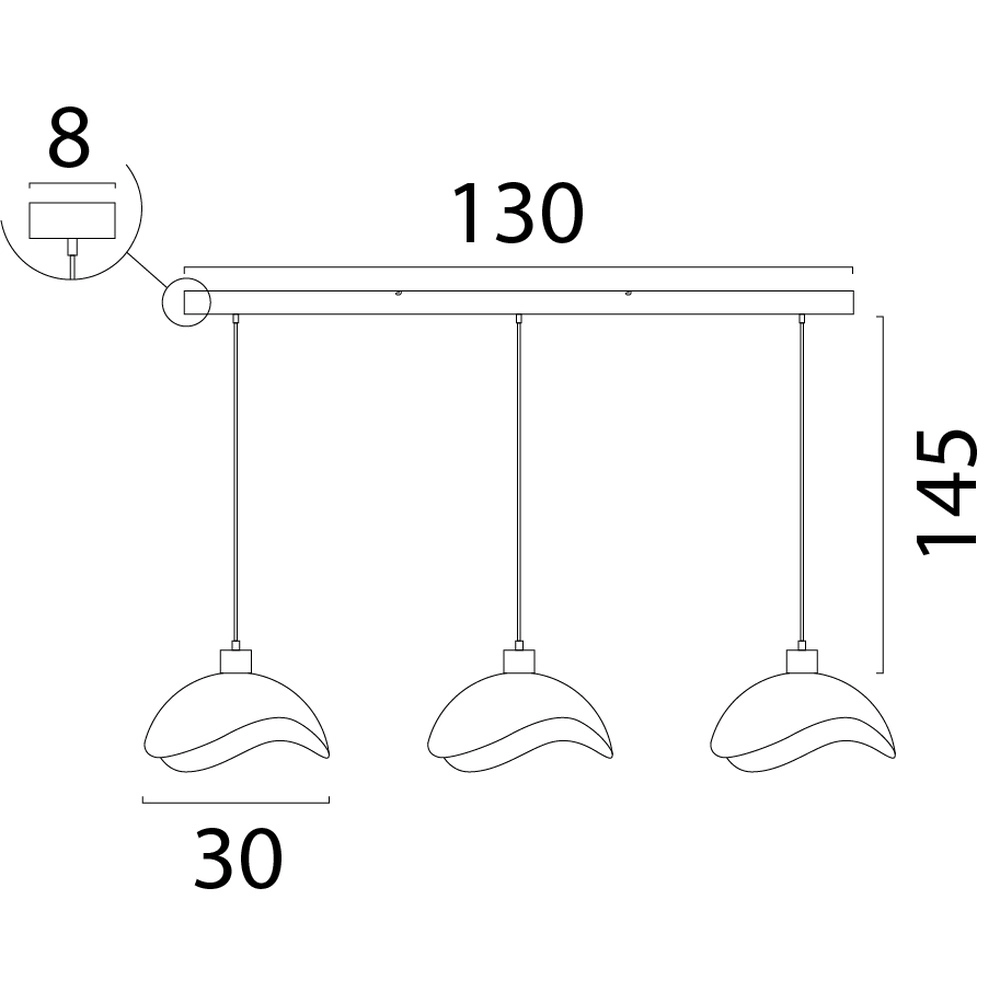 Kantoor hanglamp Volta 3x Ø30cm - zand Masterlight 8718121393414