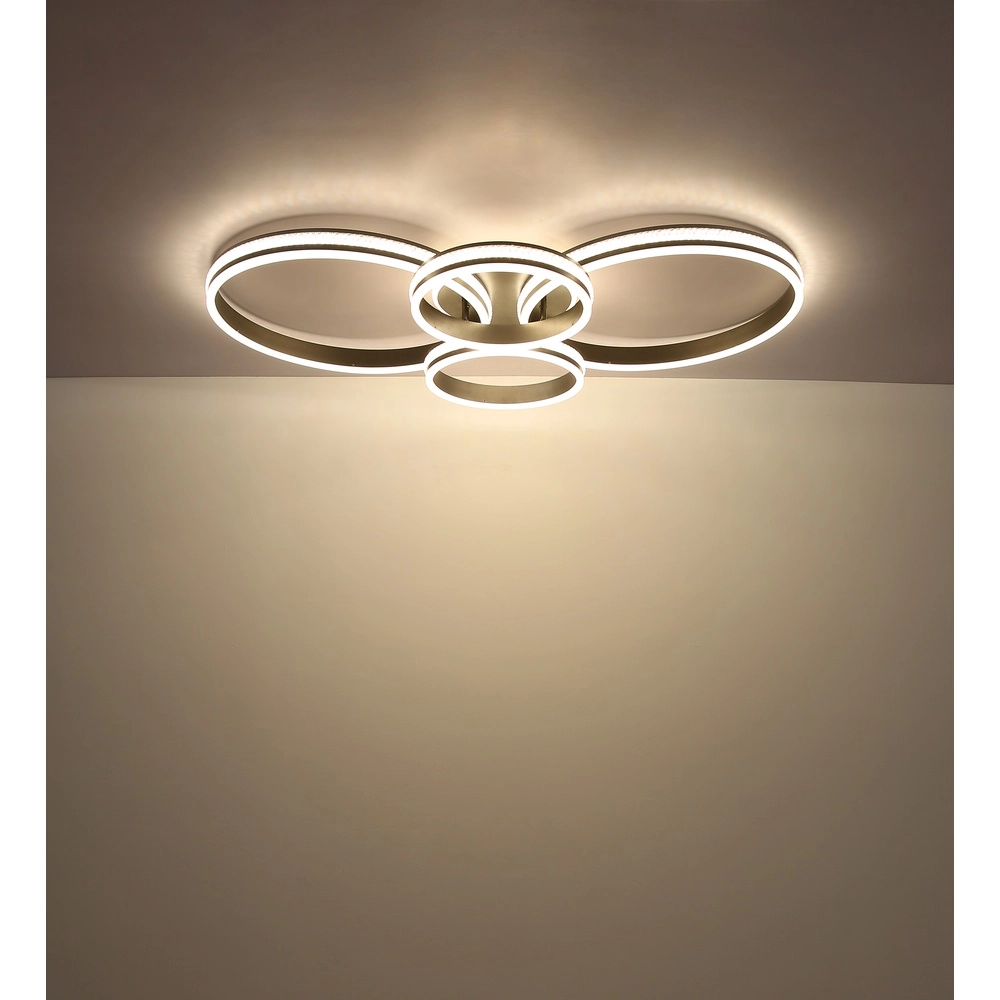 Design plafondlamp Grouni 4 ringen titanium mat Globo 9007371533879