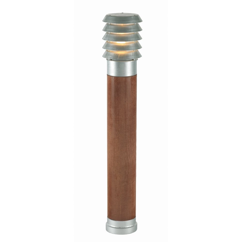 Zinken terraslamp Selhalm met hout