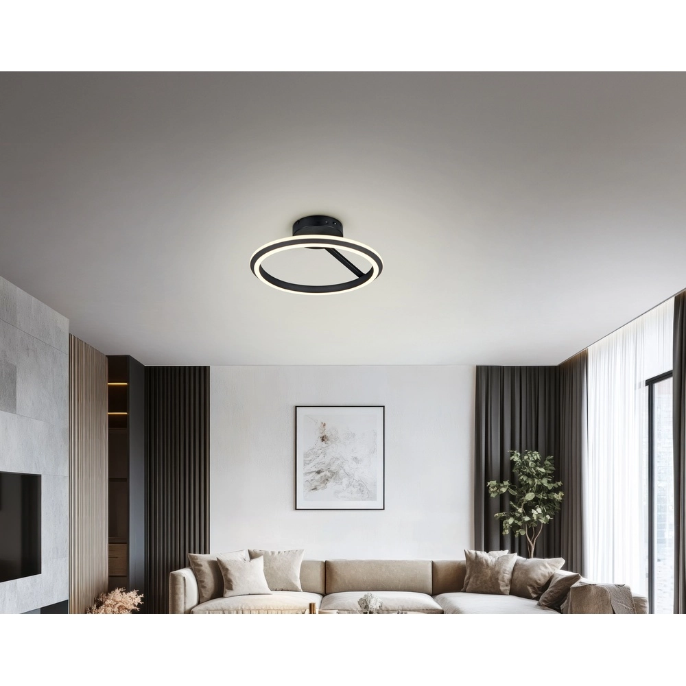 Ronde plafondlamp Amador zwart Trio 4017807662092
