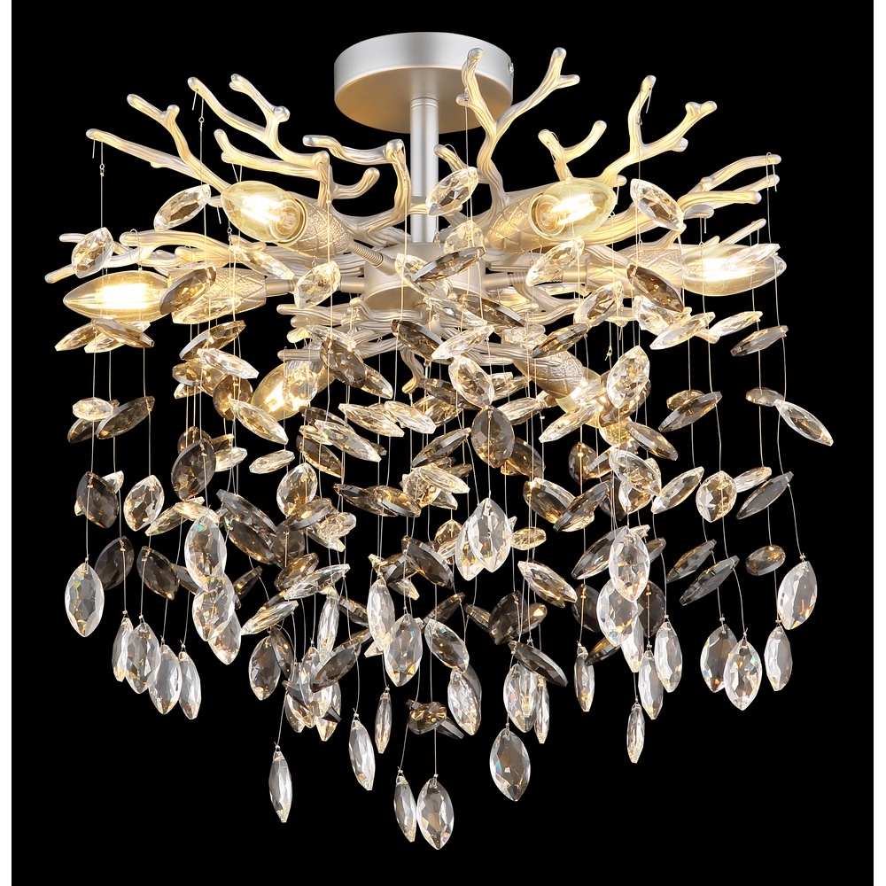 Plafondlamp Queena zilvergrijs Ø 50cm Globo 9007371528653