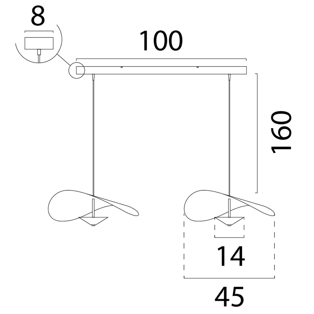 Deense 2L hanglamp Lente Ø45cm - zand Masterlight 8718121407227