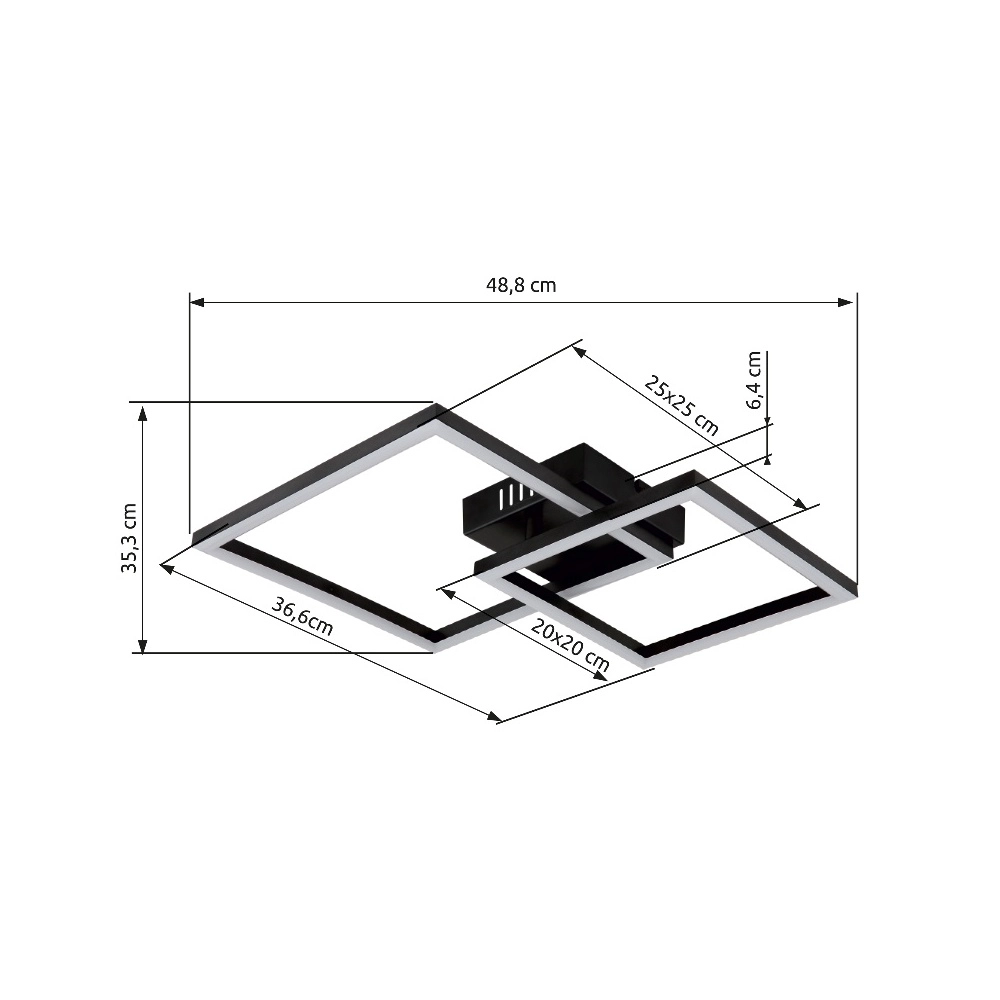 Strakke plafondlamp Tyler zwart Globo 9007371453818