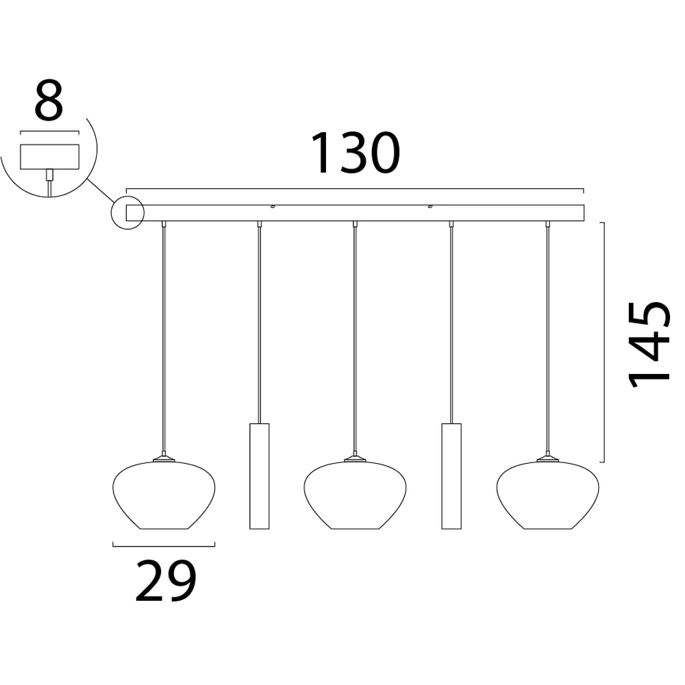 5-lichts hanglamp Cartone met Think Paper kap Masterlight 8718121392394