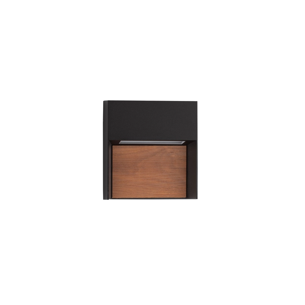 Design wandlamp Noray zwart met hout - 2700K Lyora 5212063504295
