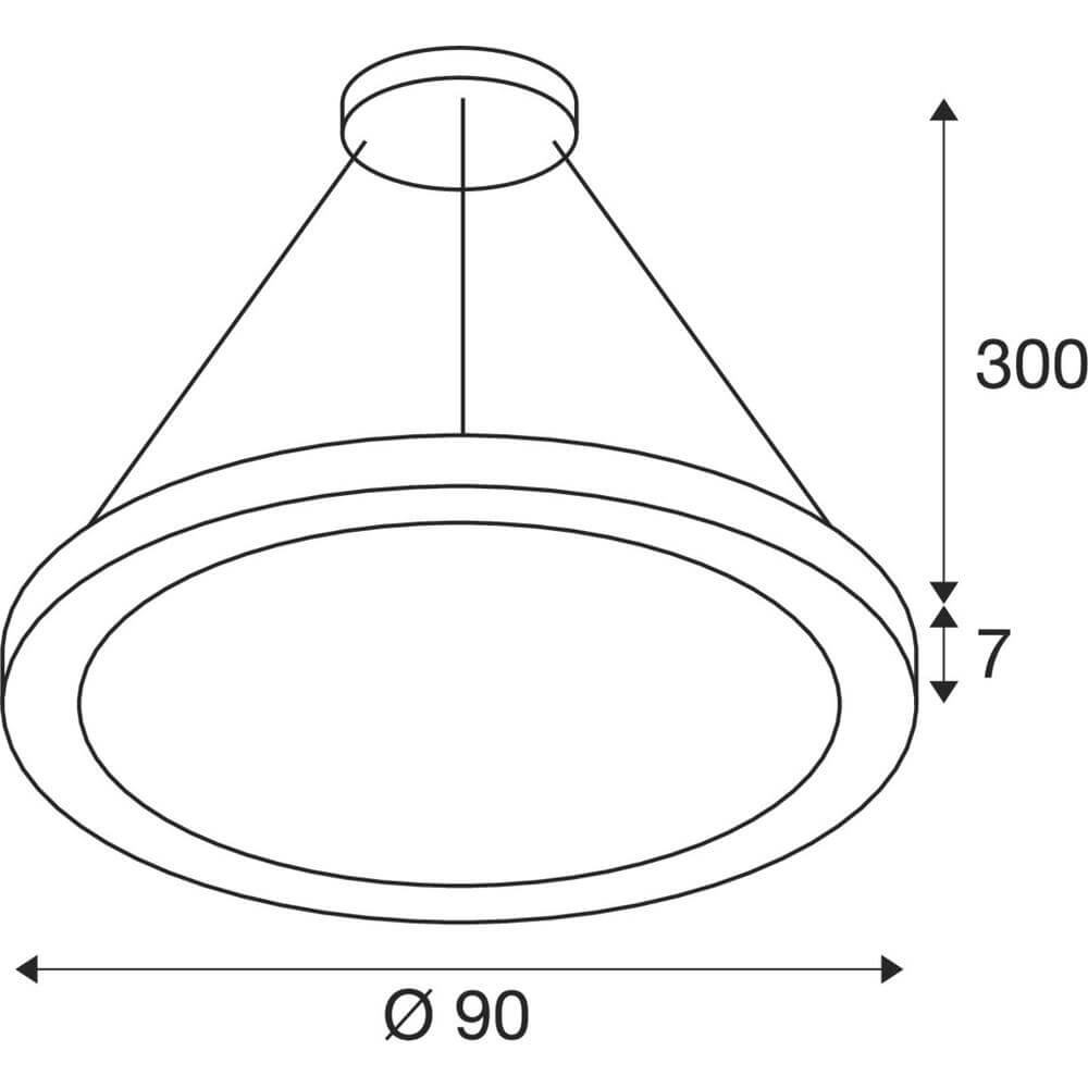 Zwarte hanglamp Medo Ring 90 Ø 90cm SLV 4024163298049