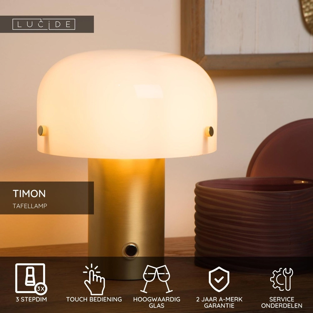 Tafellamp Timon 17,5cm goud Lucide 5411212051387