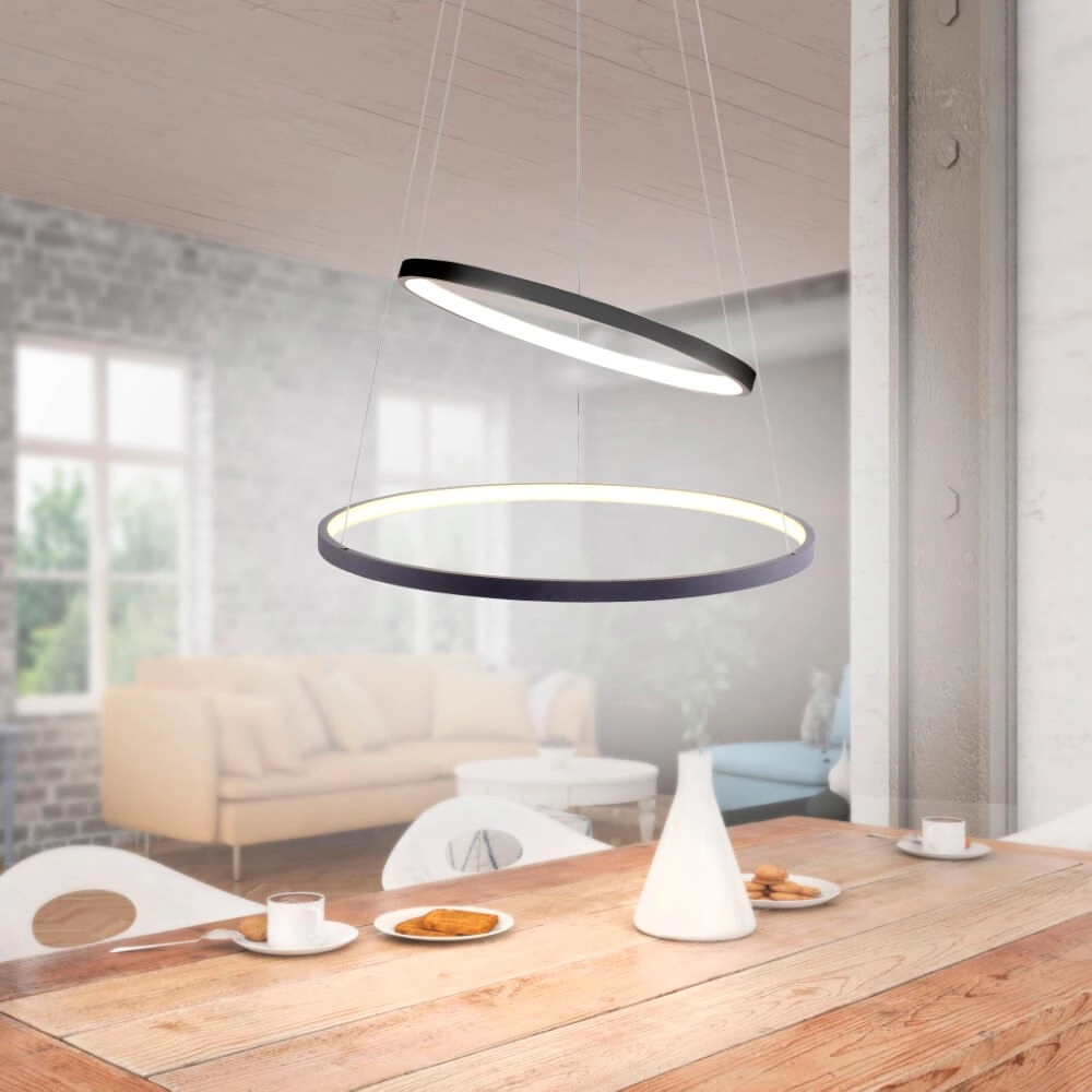 Ronde hanglamp Circle antraciet Just Light 4043689960353