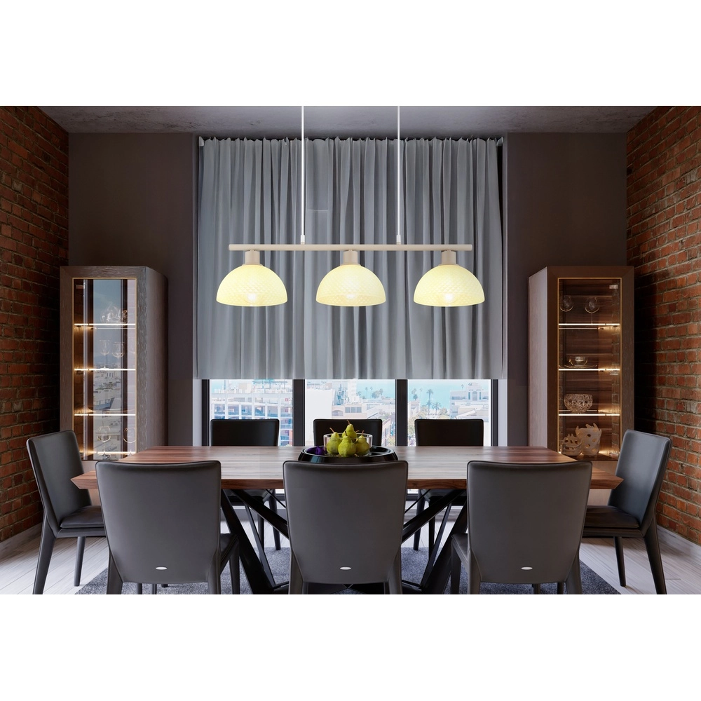 3-lichts hanglamp Selma zand bruin Globo 9007371592104