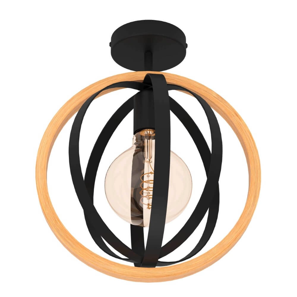 Houten plafondlamp Basildon Ø 32cm