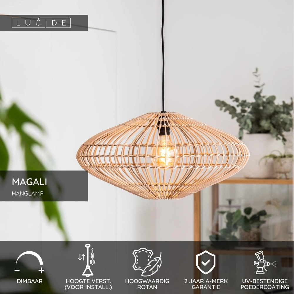 Rotan hanglamp Magali Ø 56cm Lucide 5411212031433