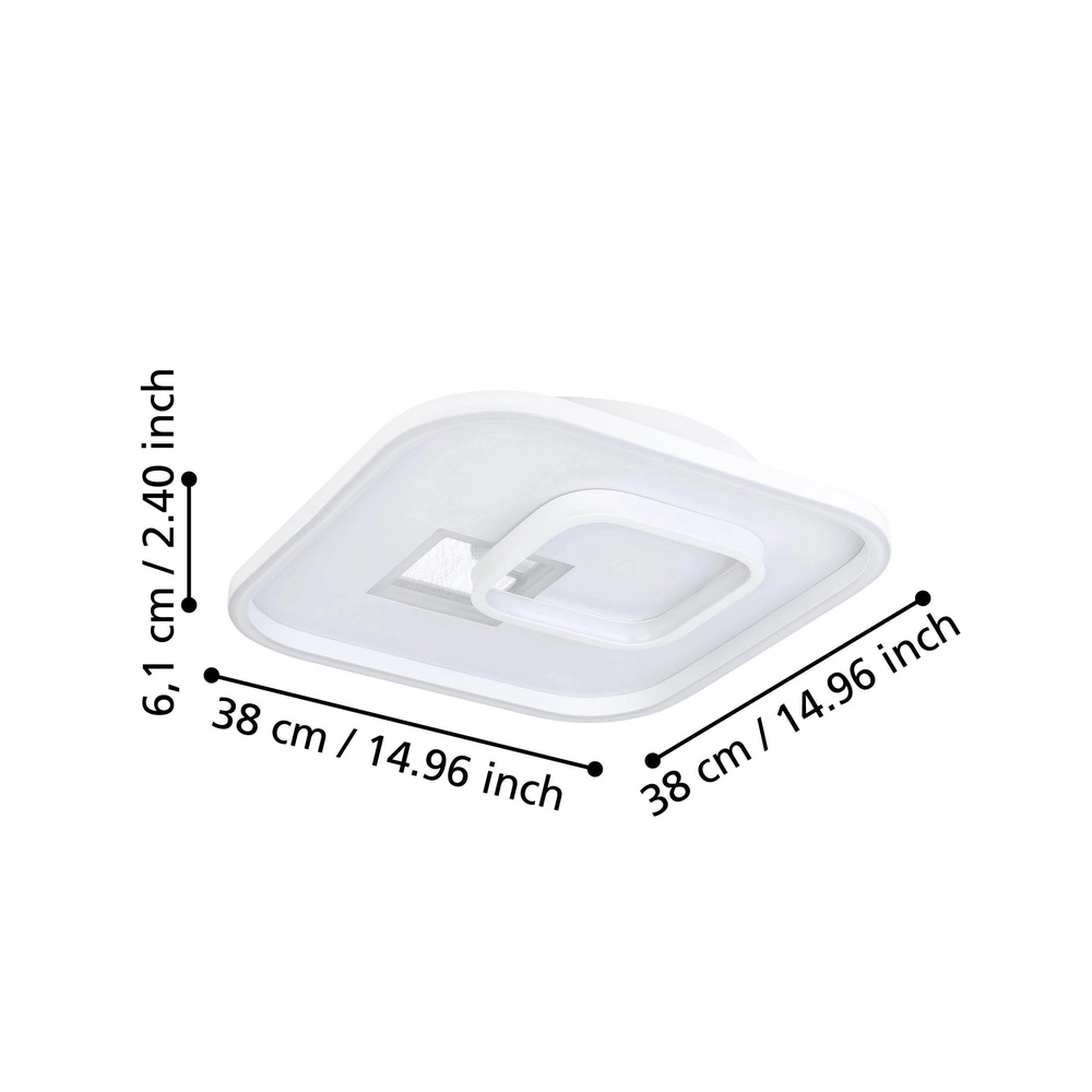 Design plafondlamp Tiriolo led - wit - 38x38cm Eglo 9008606316380