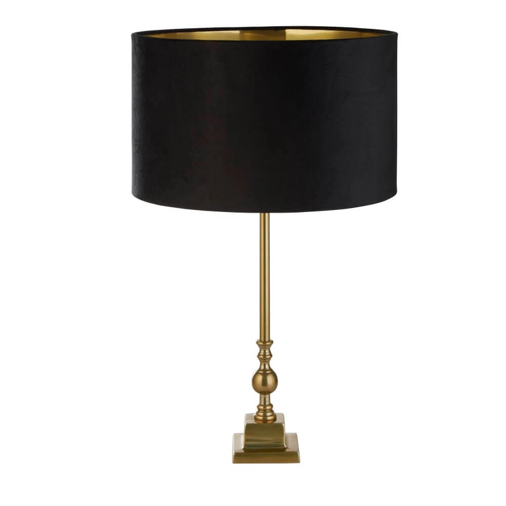 Gouden tafellamp Whitby met zwarte kap